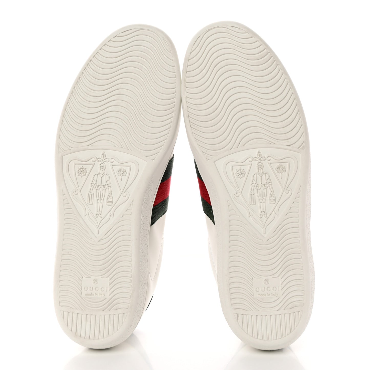 Calfskin Crocodile Web Mens Ace Sneakers 8 White Green