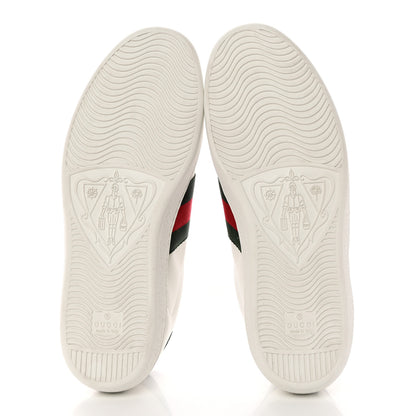 Gucci Calfskin Crocodile Web Mens Ace Sneakers 8 White Green 6 of 16