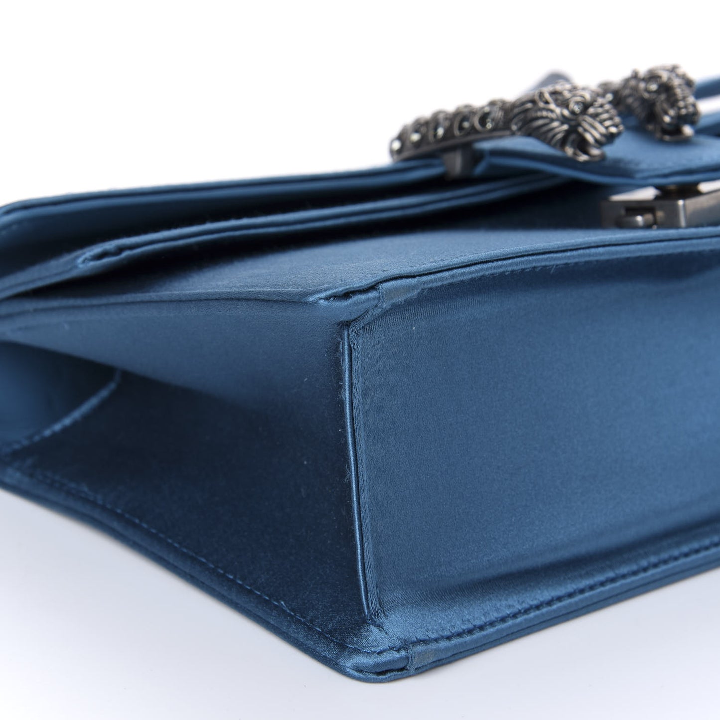 Satin Silk Crystal Small Dionysus Shoulder Bag Turchese Black Diamond