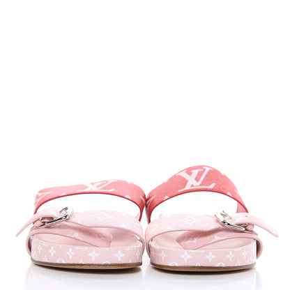 Louis Vuitton Monogram Giant Bom Dia Flat Mule Sandals 41 Rouge Rose 2 of 7