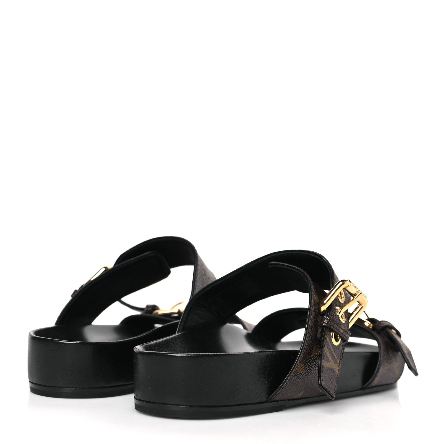 Louis Vuitton Monogram Bom Dia Mule Sandals 37 Black 4 of 8