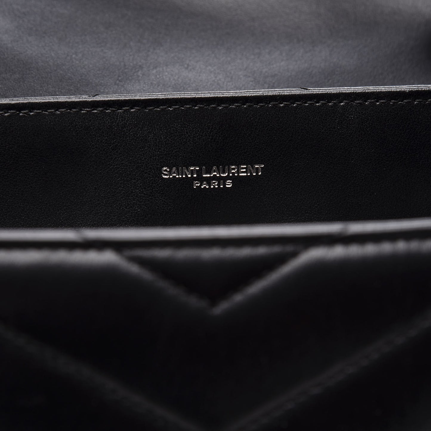 Calfskin Y Quilted Monogram Medium Loulou Chain Satchel Black