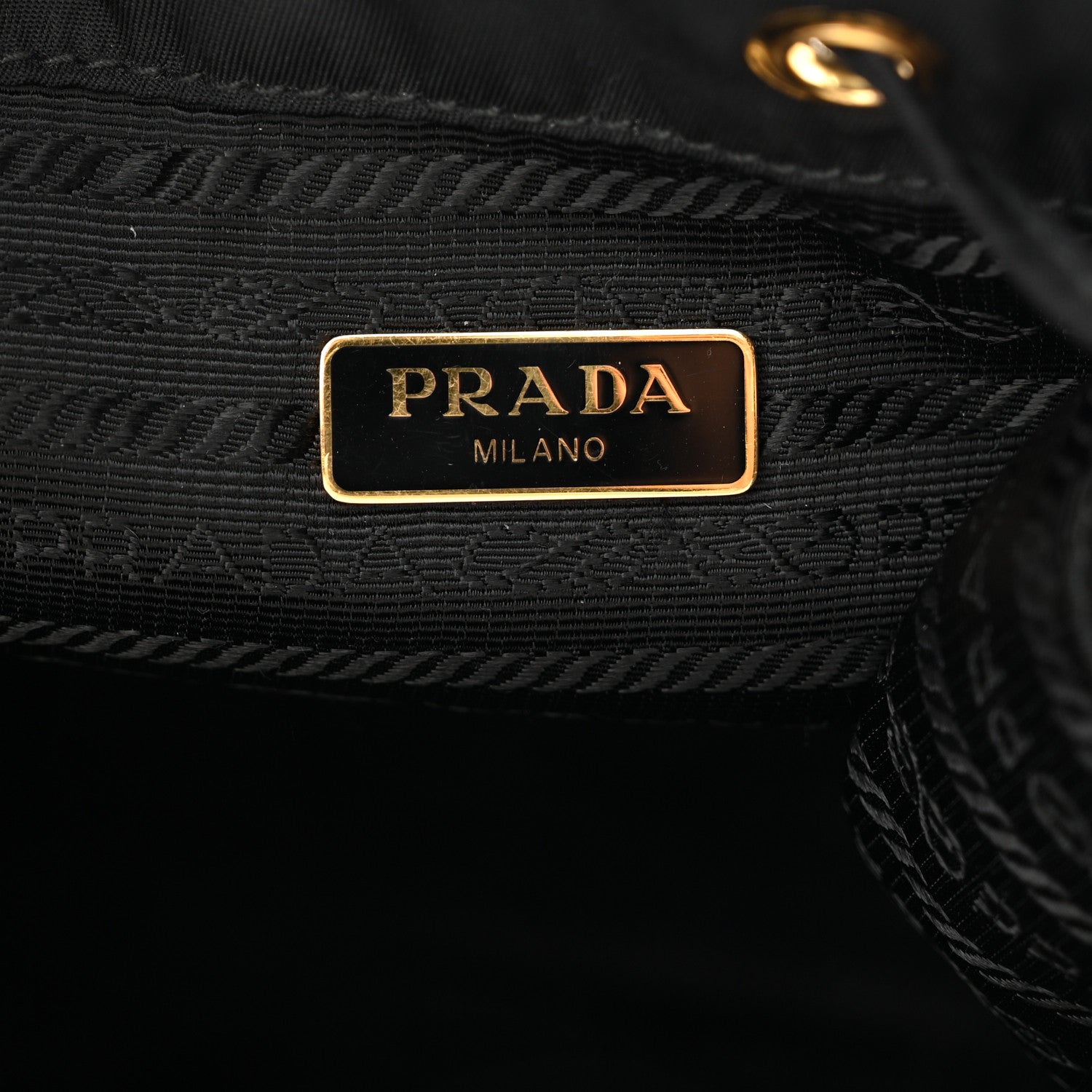 Prada Saffiano Tessuto Nylon Mini Bucket Crossbody Bag Black 6 of 12