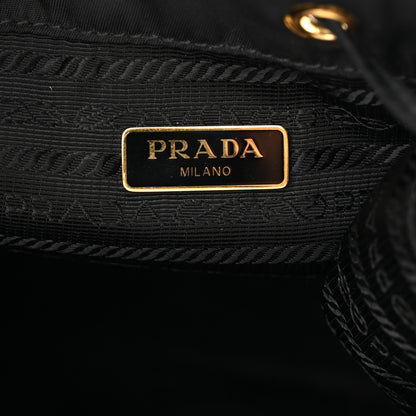 Prada Saffiano Tessuto Nylon Mini Bucket Crossbody Bag Black 6 of 12