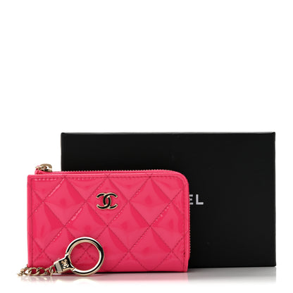 Chanel Patent Quilted Key Holder Case Pink 10 of 10