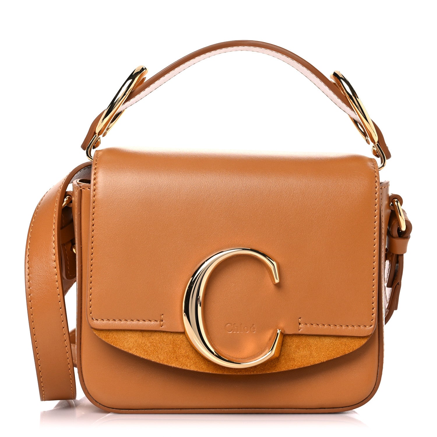 Chloe Calfskin Mini C Double Carry Autumnal Brown 1 of 10