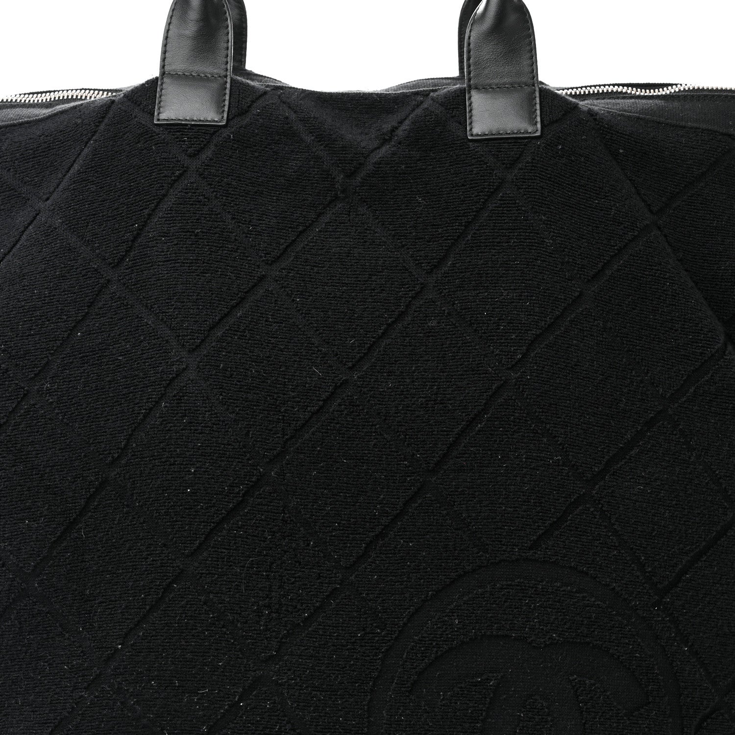 Chanel Terry Cotton CC Beach Tote Set Black 8 of 13