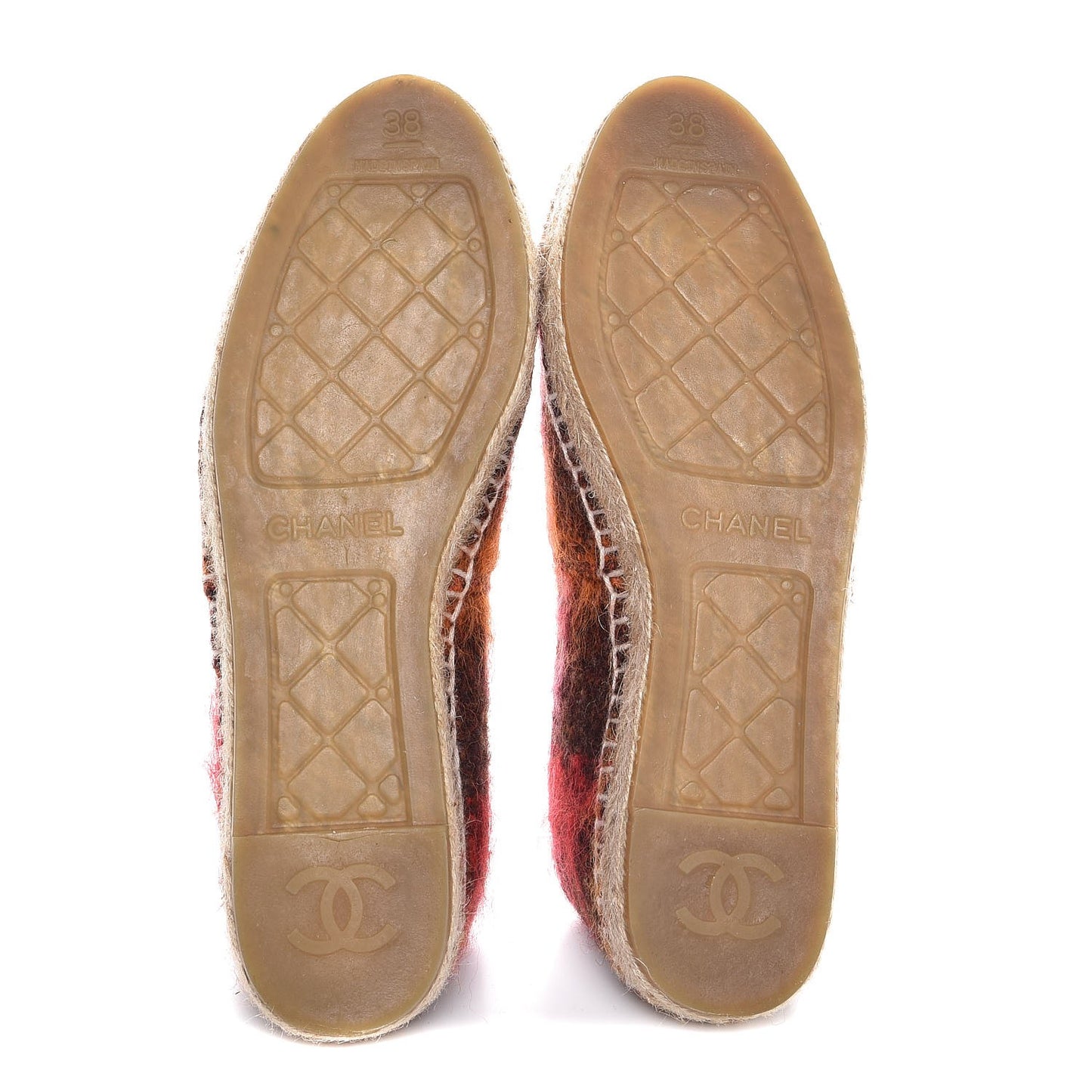 Tweed CC Espadrilles 38 Brown Pink