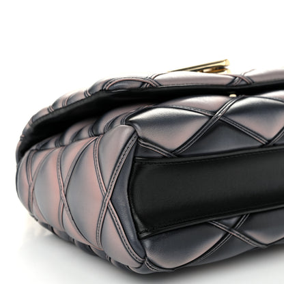 Louis Vuitton Lambskin Malletage Top Handle GO-14 MM Black Pink 9 of 11