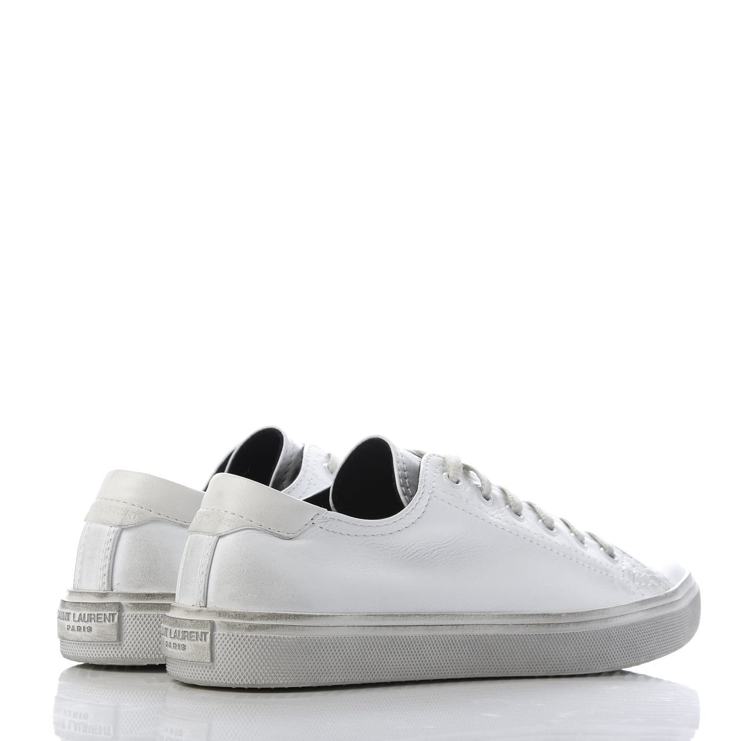 Calfskin Distressed Low Top Sneakers 38 Off White