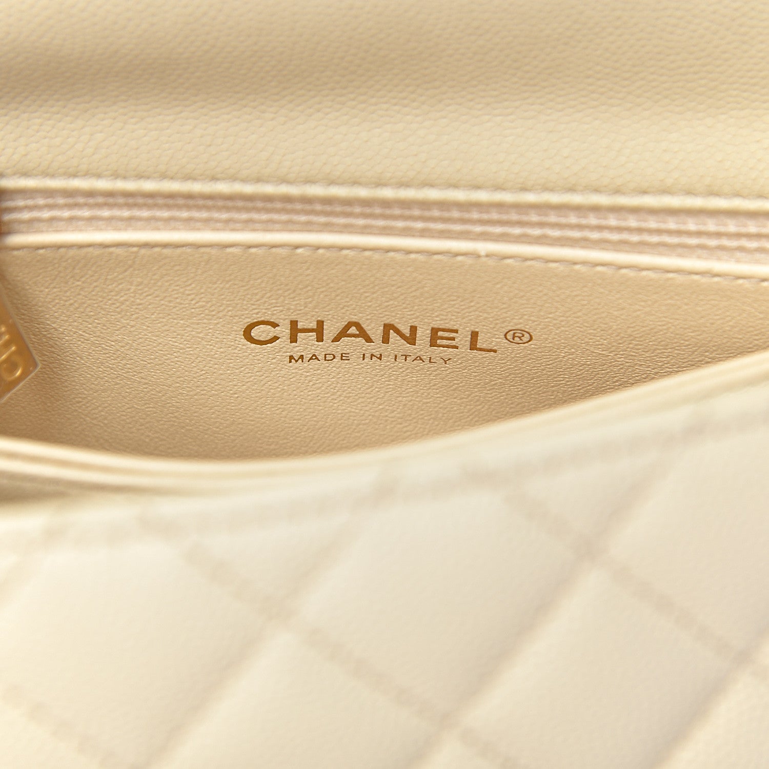 Chanel Caviar Elaphe Quilted Mini Coco Handle Flap Ivory 6 of 11