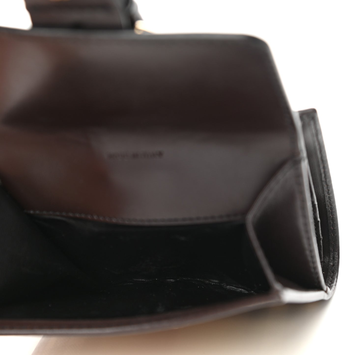 Calfskin House Check Compact Wallet Black
