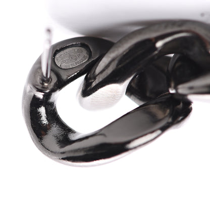 Chanel Metal CC Pick Drop Earrings Ruthenium 4 of 4