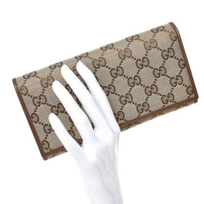 Gucci Monogram Dollar Calfskin Continental Flap Wallet Beige Ebony Tabacco 2 of 8