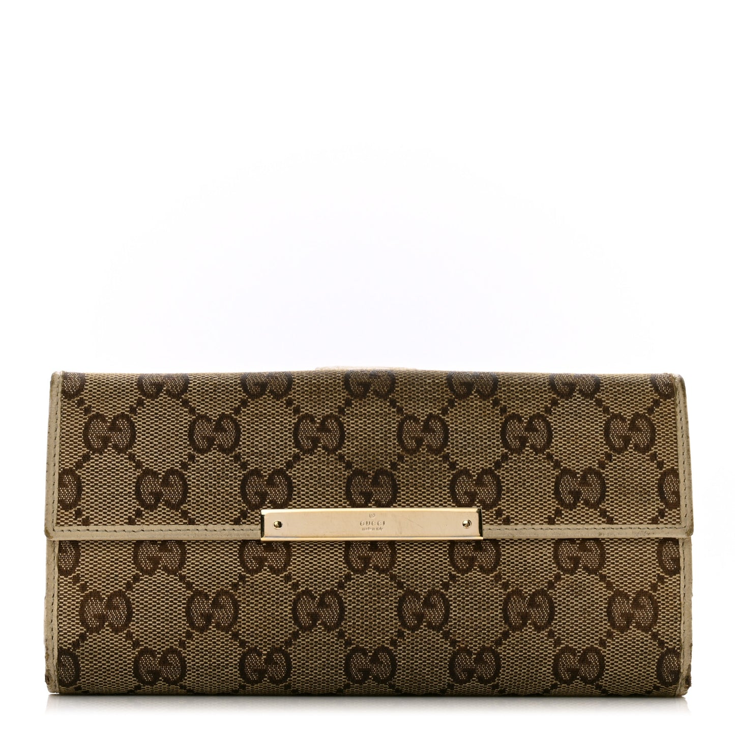 Monogram Metal Bar Continental Flap Wallet Off White