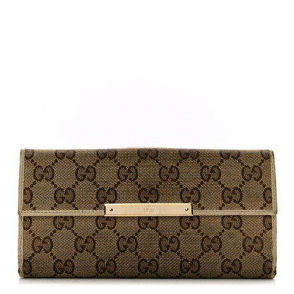 Gucci Monogram Metal Bar Continental Flap Wallet Off White 1 of 11