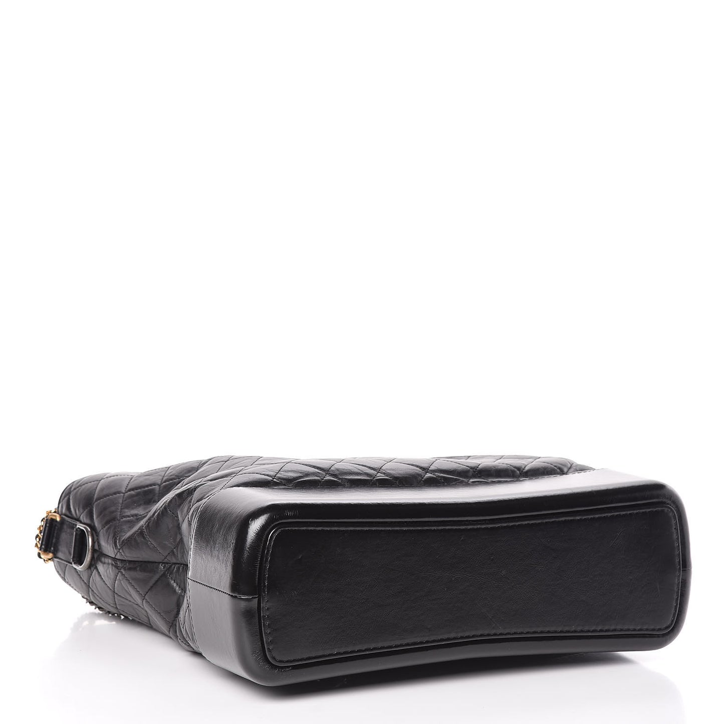 Aged Calfskin Quilted Maxi Gabrielle Hobo Black