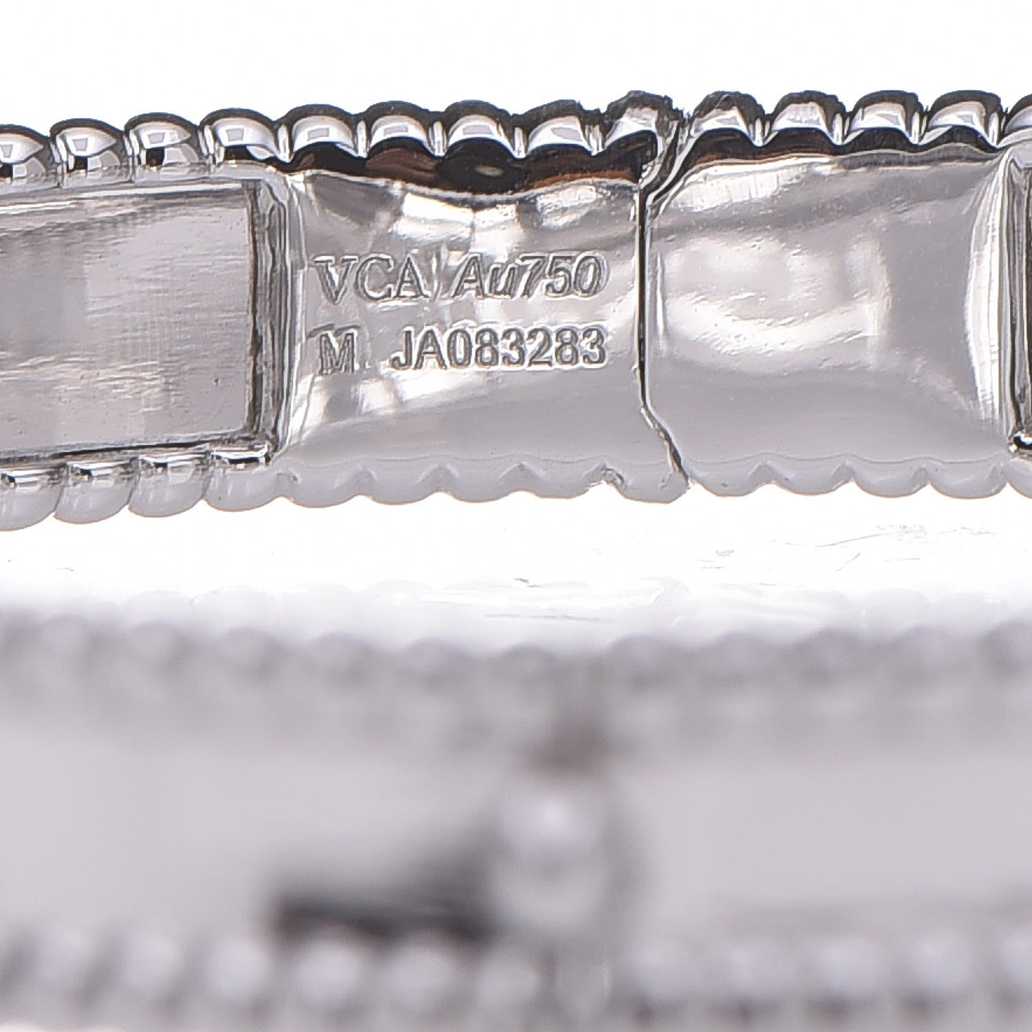 Van Cleef & Arpels 18K White Gold Perlee Signature Bangle Bracelet M 6 of 8