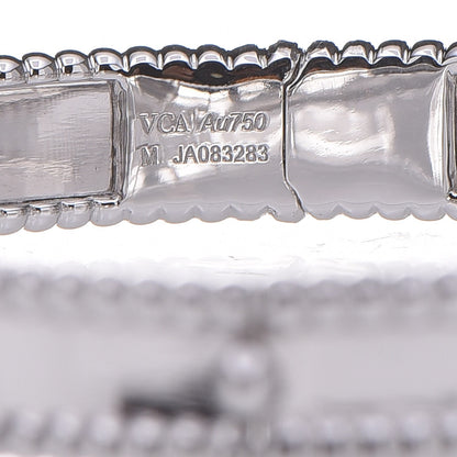 Van Cleef & Arpels 18K White Gold Perlee Signature Bangle Bracelet M 6 of 8