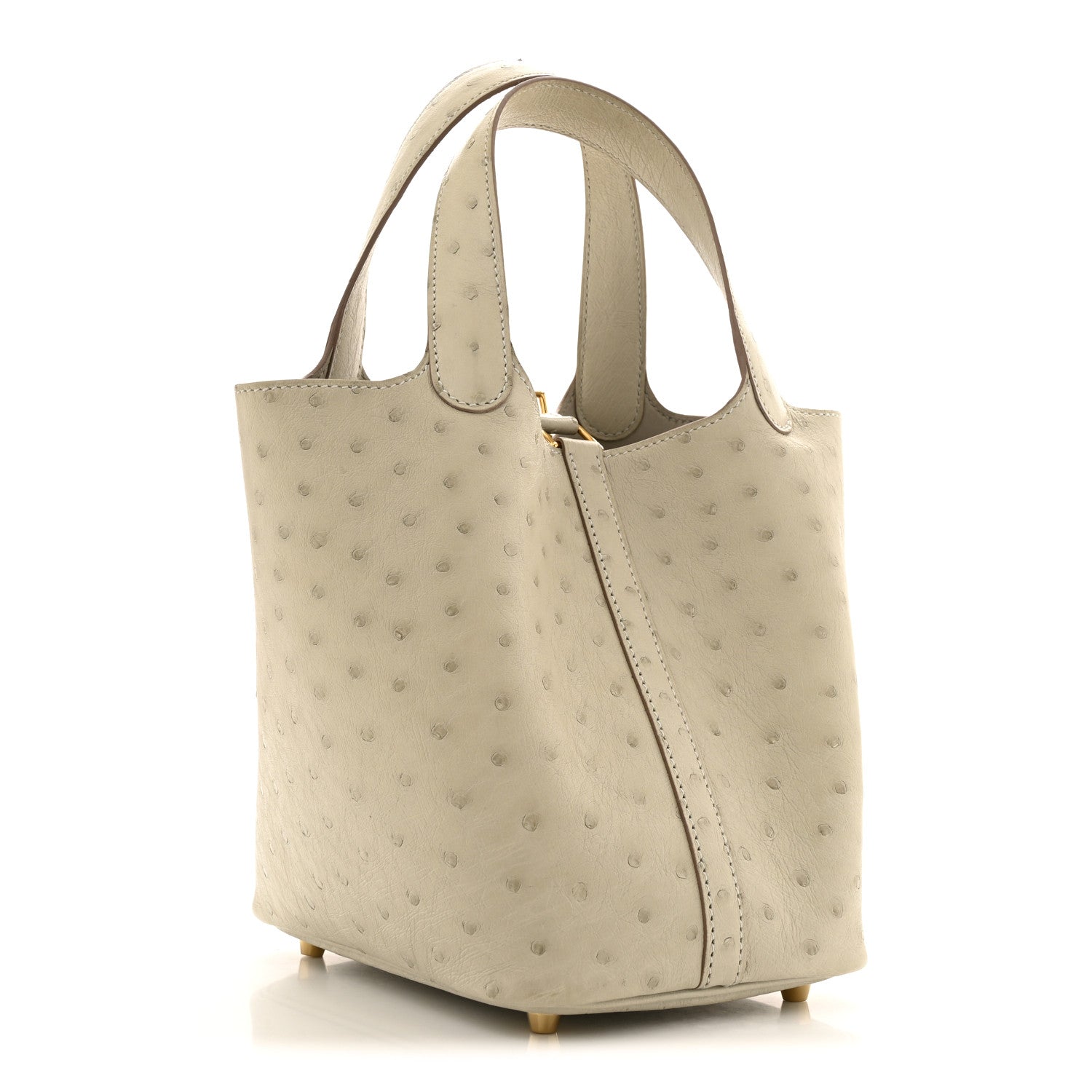 Hermes Ostrich Picotin Lock 18 Gris Perle 3 of 12