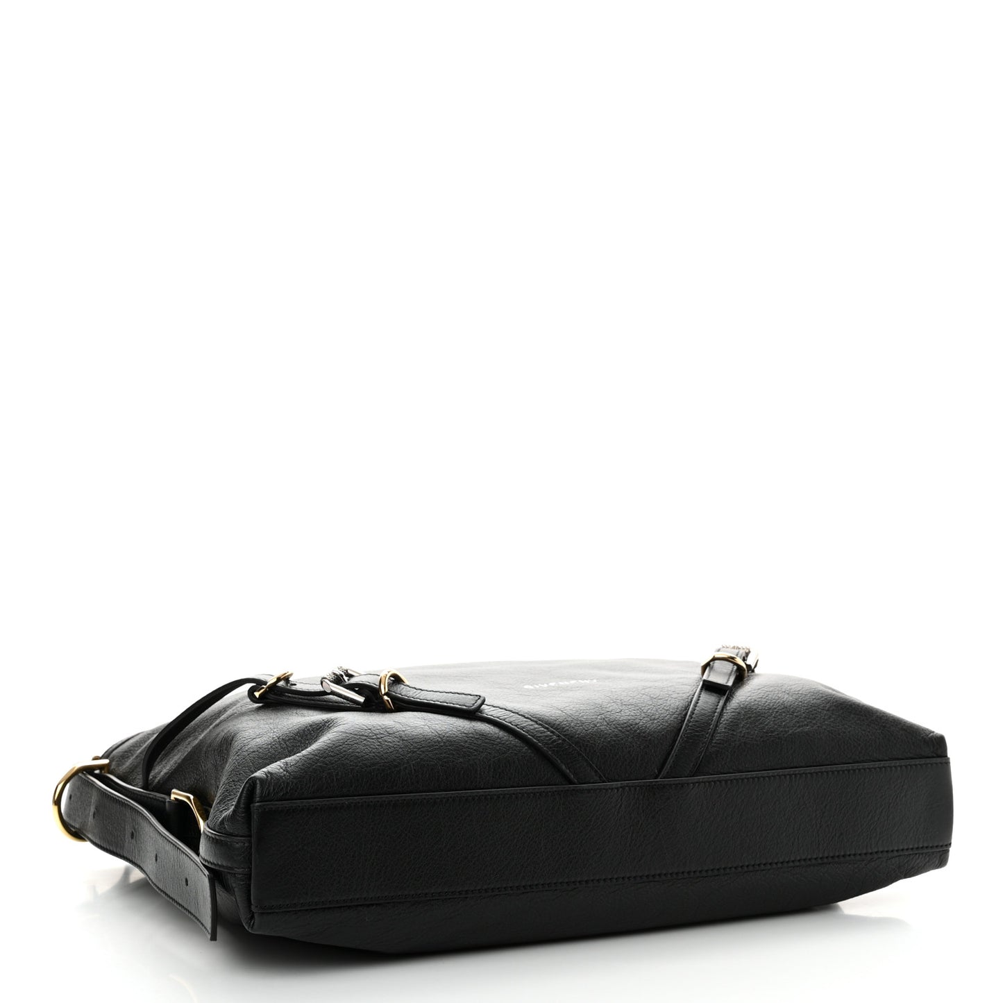 Tumbled Calfskin Medium Voyou Bag Black