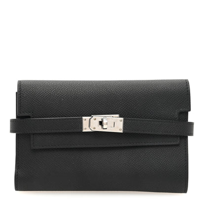 Hermes Epsom Medium Kelly Wallet Black 1 of 7