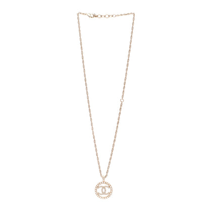 Chanel Pearl CC Round Pendant Necklace Gold 4 of 6