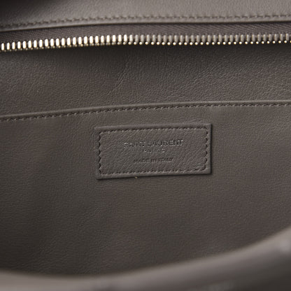 Saint Laurent Smooth Calfskin Crocodile Embossed Small Monogram Downtown Cabas Earth 7 of 11