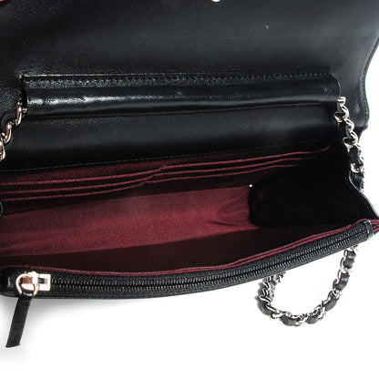 Chanel Lambskin Quilted Wallet On Chain WOC Black 6 of 9