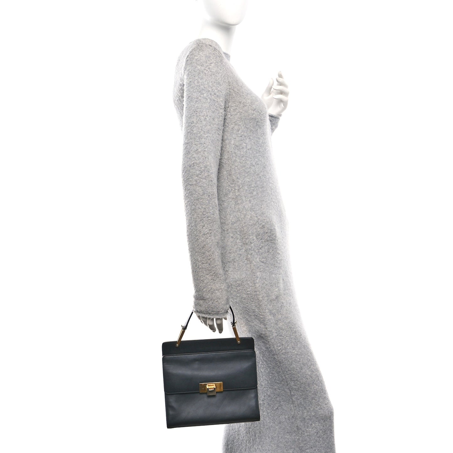 Calfskin Le Dix S Cartable Shoulder Bag Black