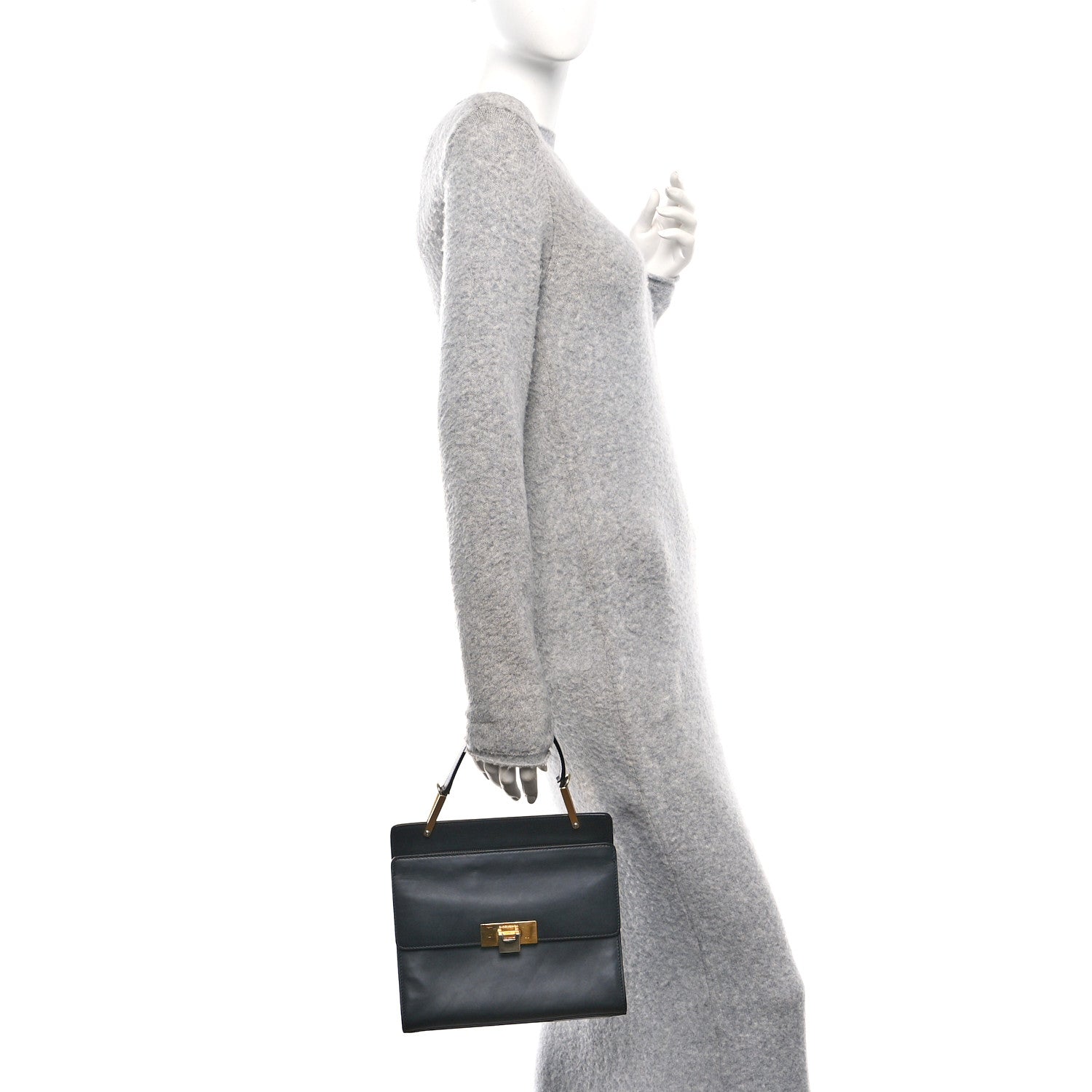 Balenciaga Calfskin Le Dix S Cartable Shoulder Bag Black 2 of 10