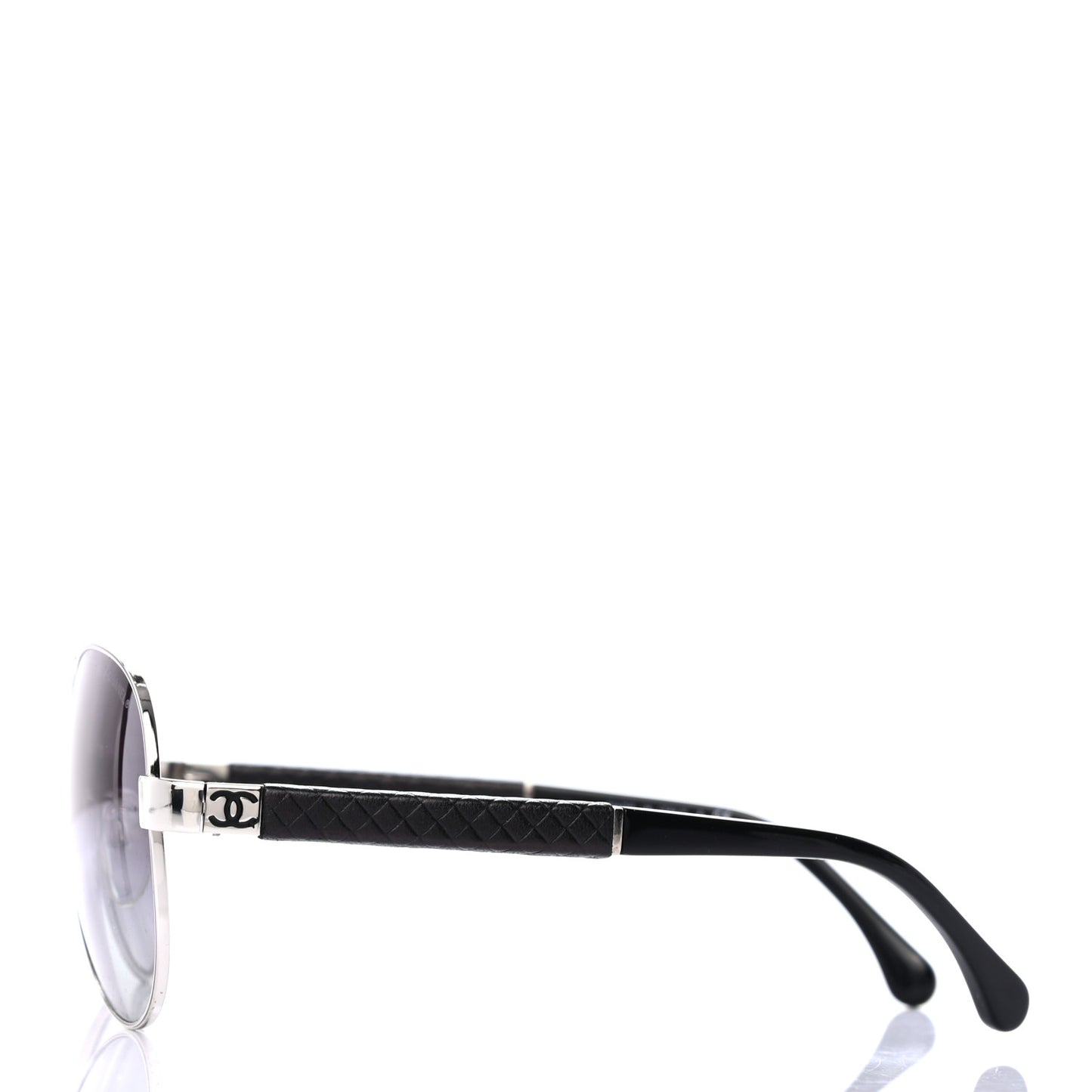 Lambskin Quilted CC Aviator Sunglasses 4195-Q Black