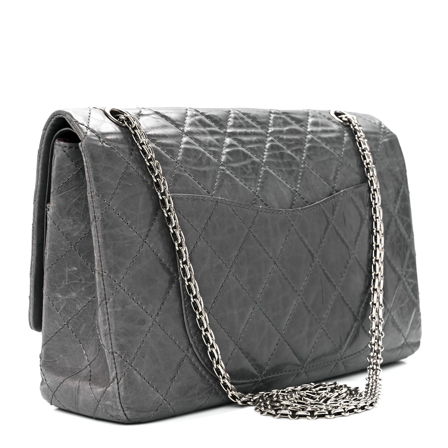 Aged Calfskin Quilted 50th Anniversary 2.55 Reissue 227 Flap Grey