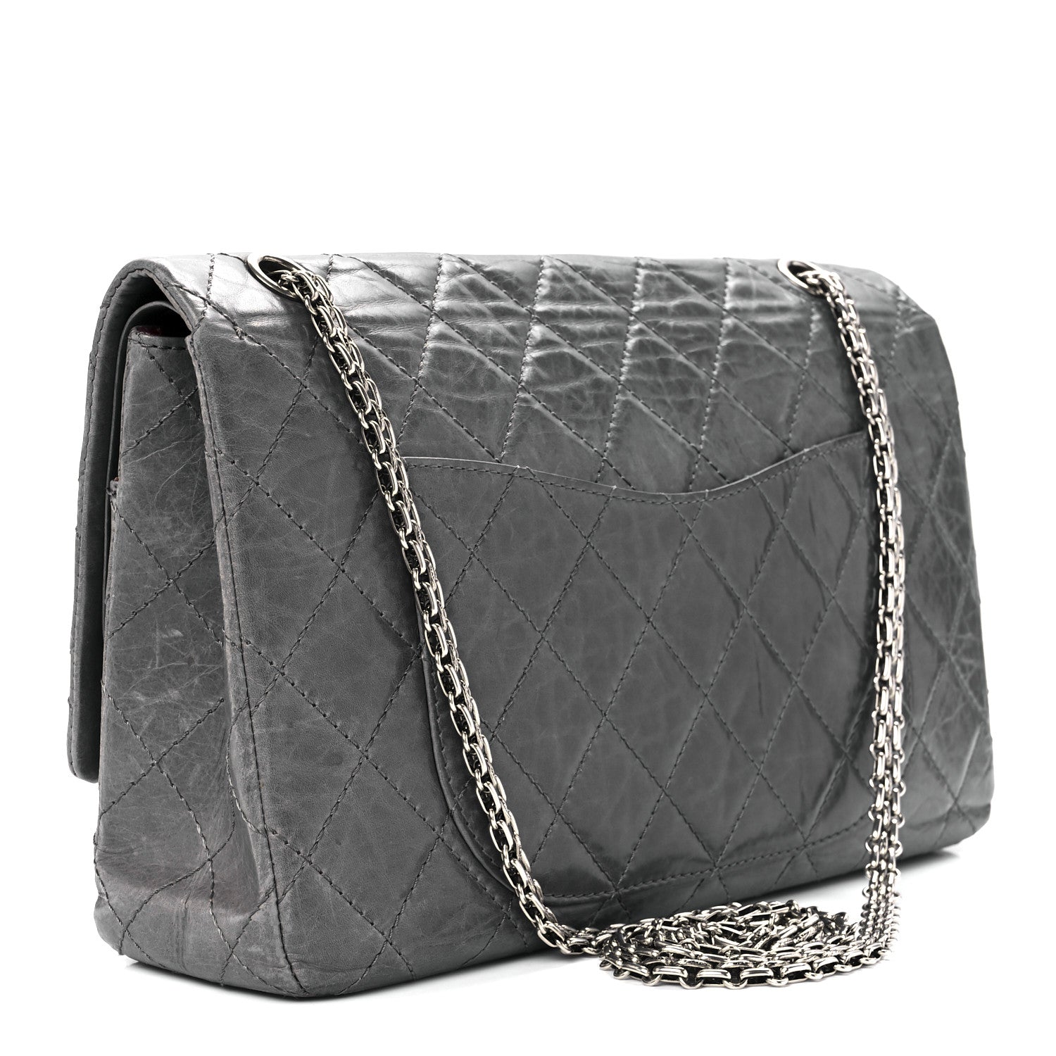 Chanel Aged Calfskin Quilted 50th Anniversary 2.55 Reissue 227 Flap Grey 3 of 13