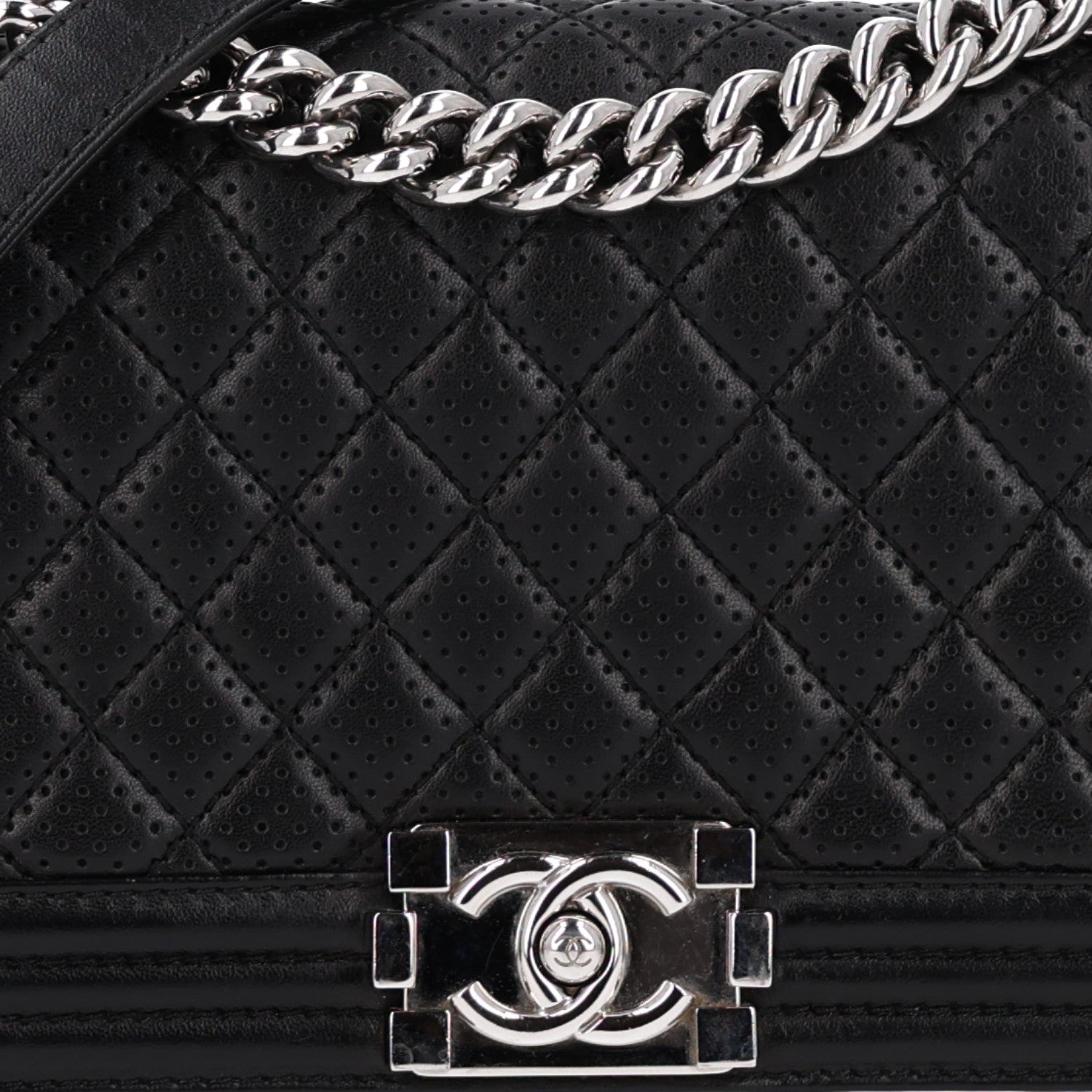 Chanel Lambskin Perforated Medium Boy Flap Black 8 of 10