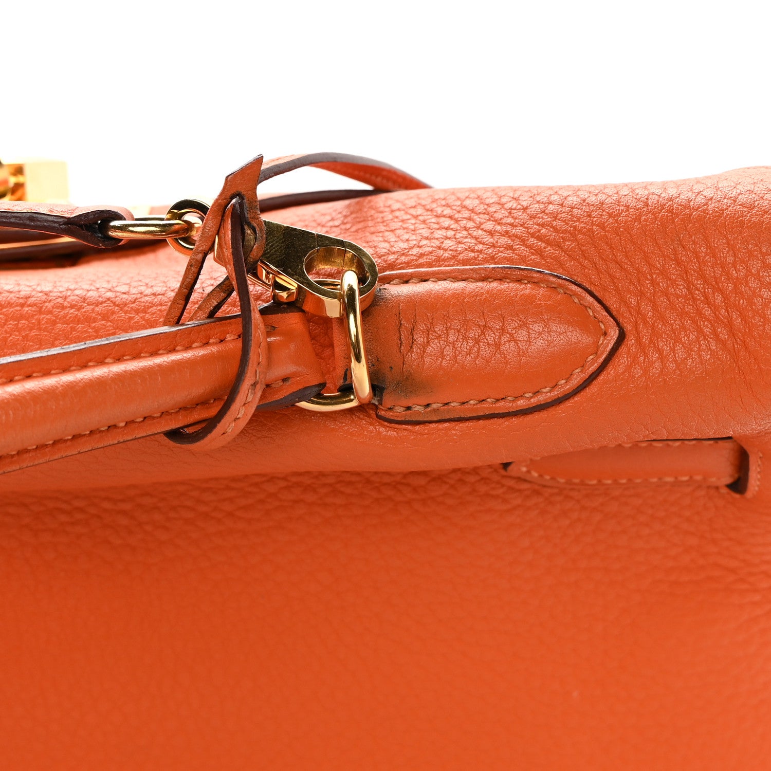 Hermes Taurillon Clemence Kelly Retourne 35 Orange 21 of 25