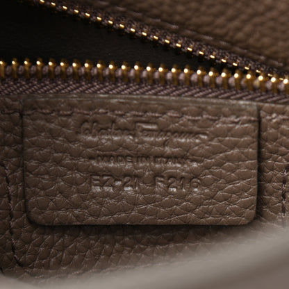 Salvatore Ferragamo Hammered Calfskin Double Handle Medium Amy Tote Beige 5 of 16