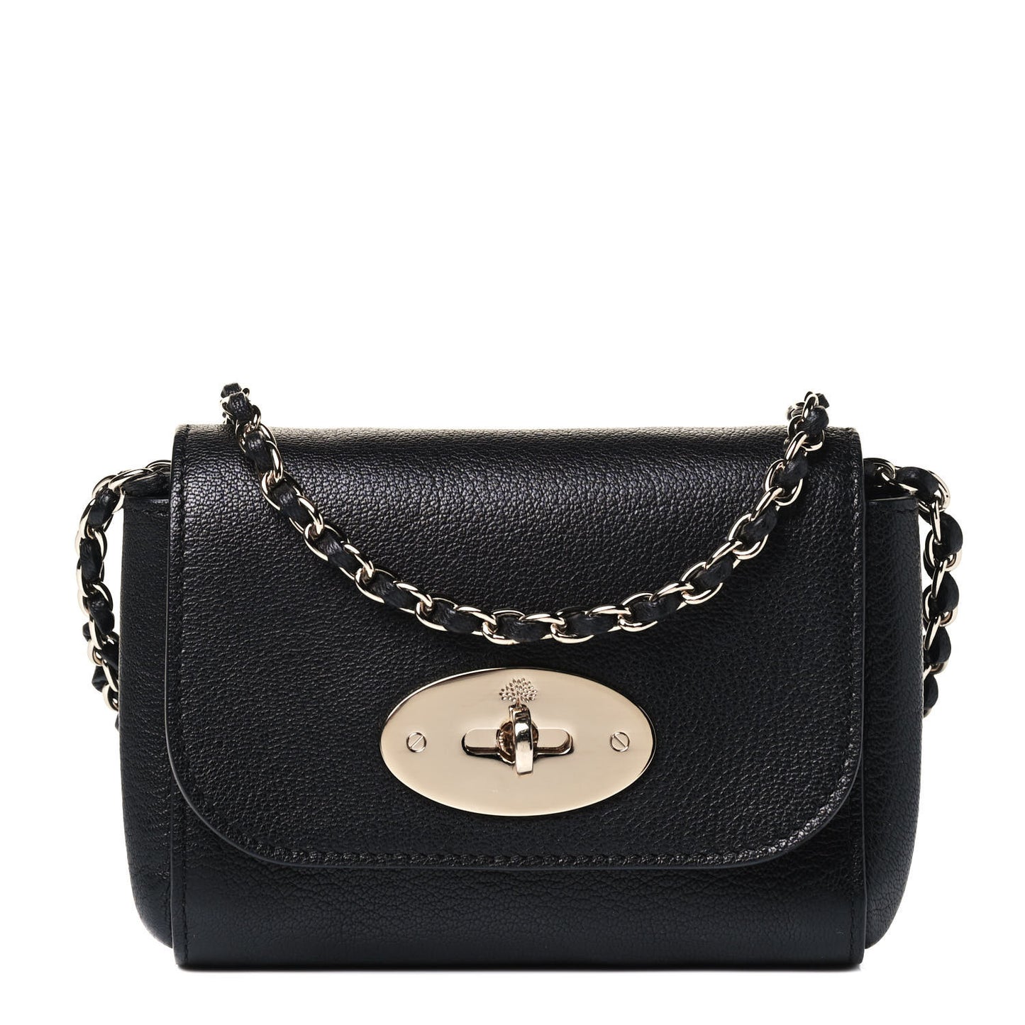 Glossy Goatskin Mini Lily Flap Black