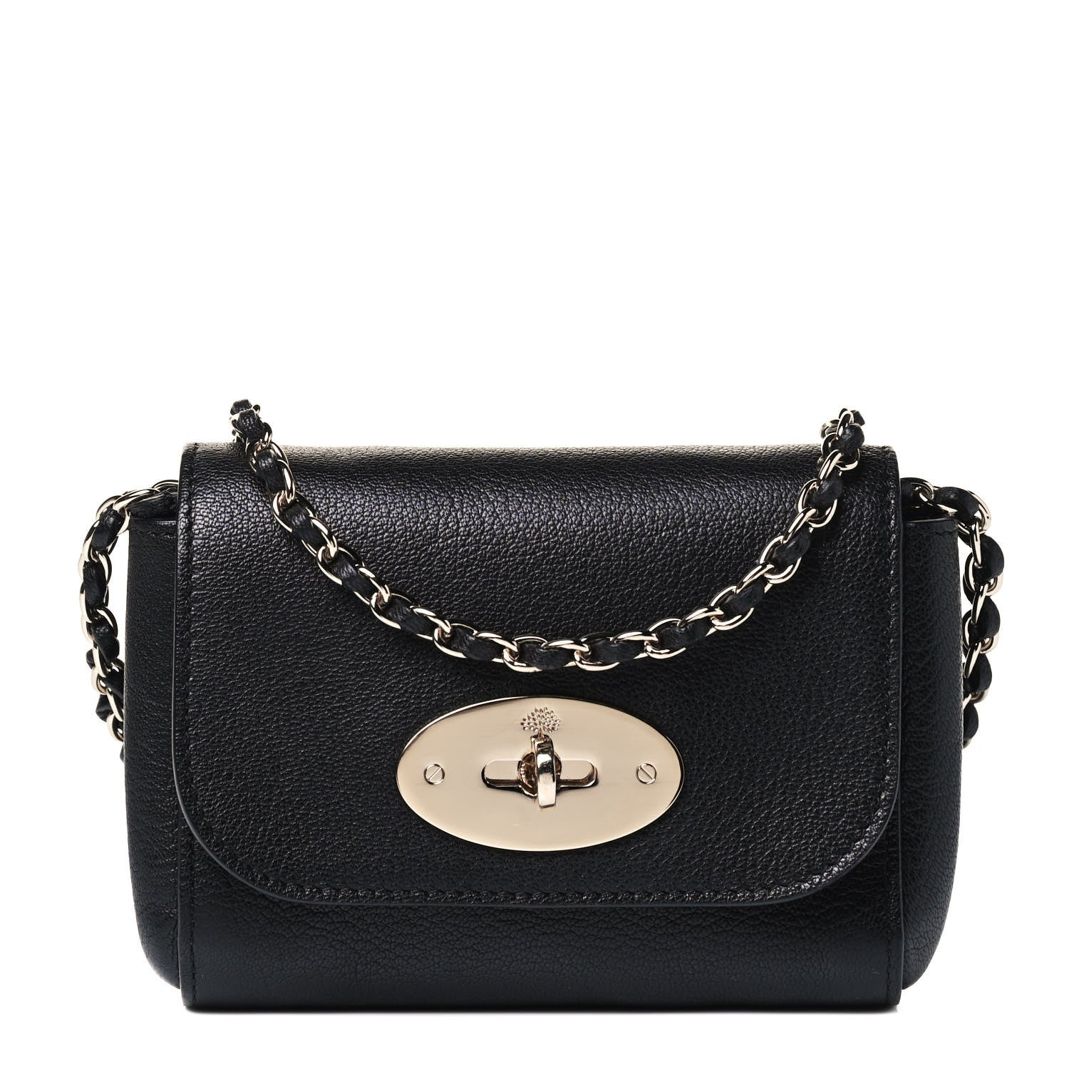 Mulberry Glossy Goatskin Mini Lily Flap Black 1 of 3