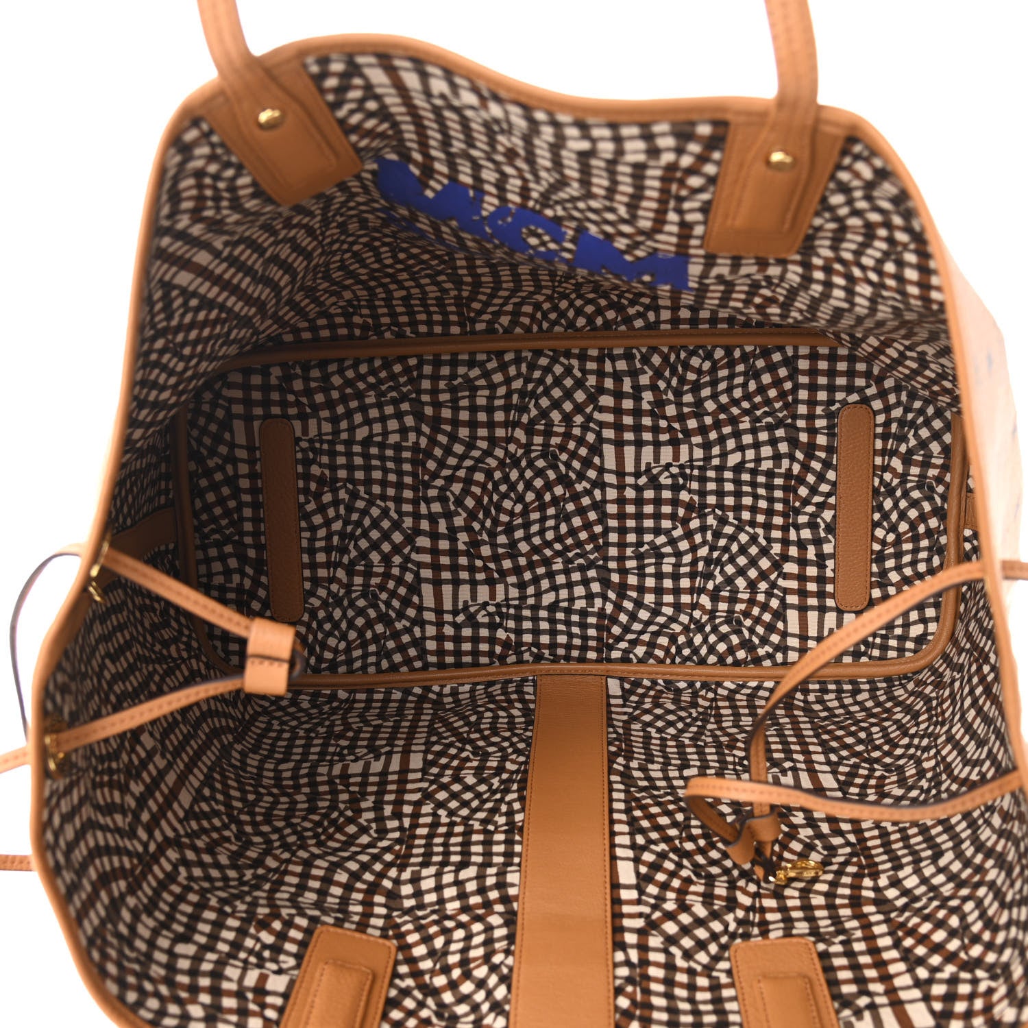 MCM Visetos Large Liz Reversible Shopper Tote Cognac 10 of 16