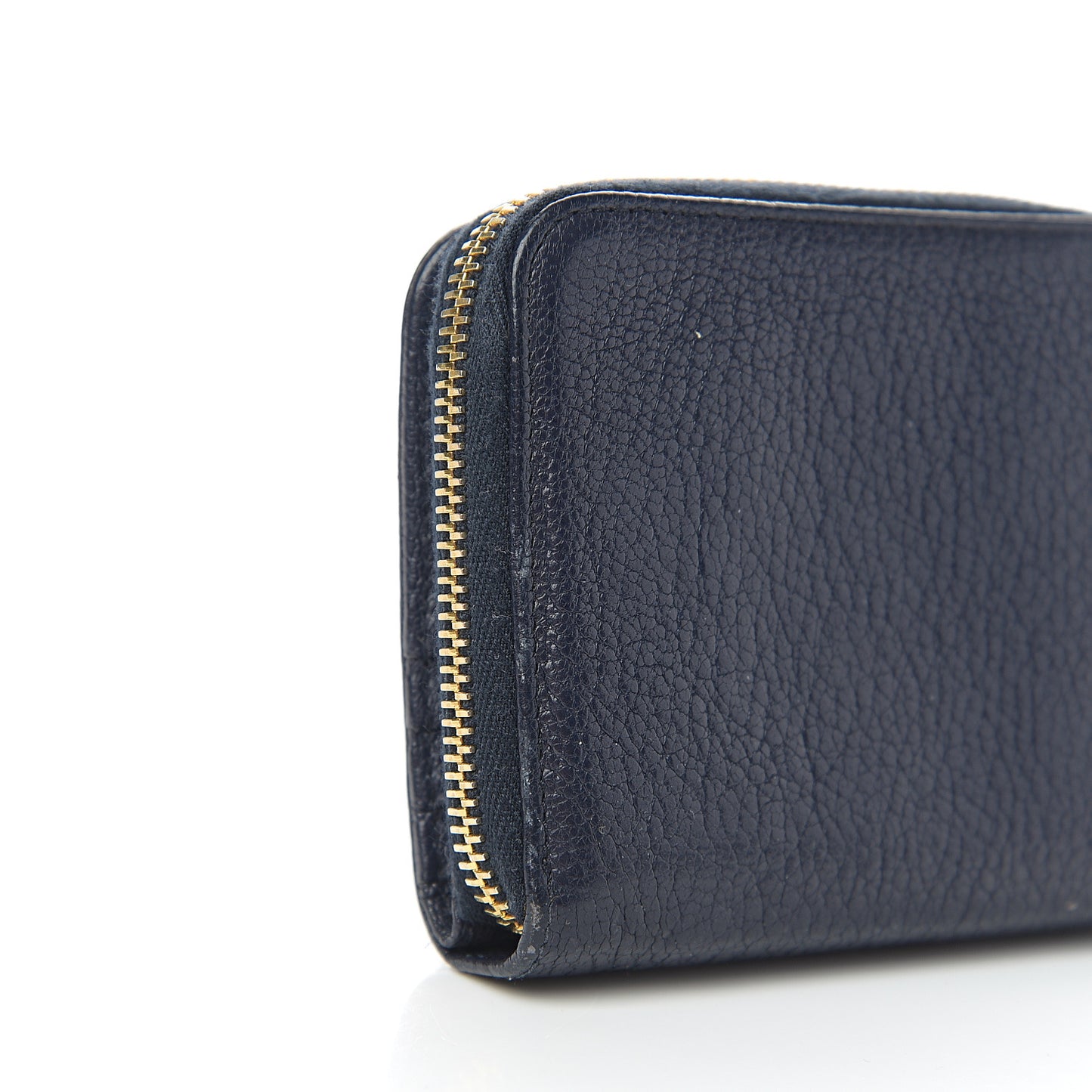Goatskin Madras Zip Compact Wallet Navy