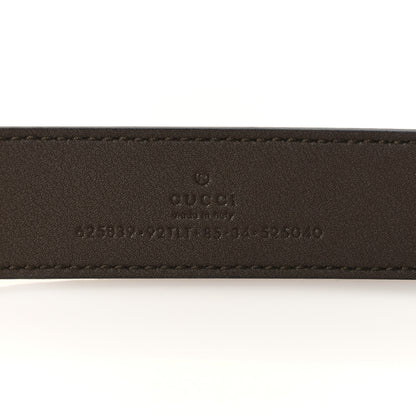 Gucci GG Supreme Monogram Matte Plutone Calfskin Double G 30mm Belt 85 34 Beige Ebony New Acero 4 of 6