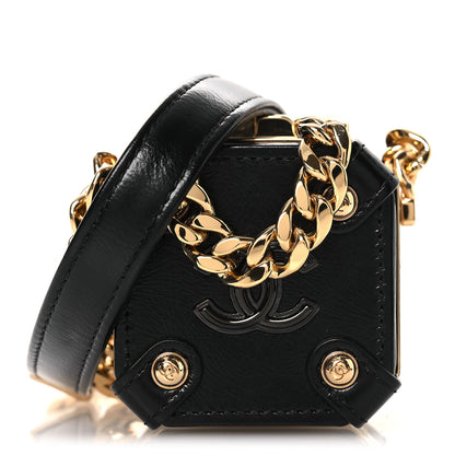 Chanel Shiny Crumpled Calfskin Minaudiere Clutch With Chain Black 1 of 12