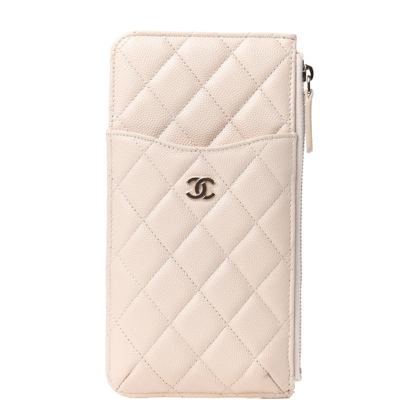 Caviar Quilted Classic iPhone Pouch Light Beige