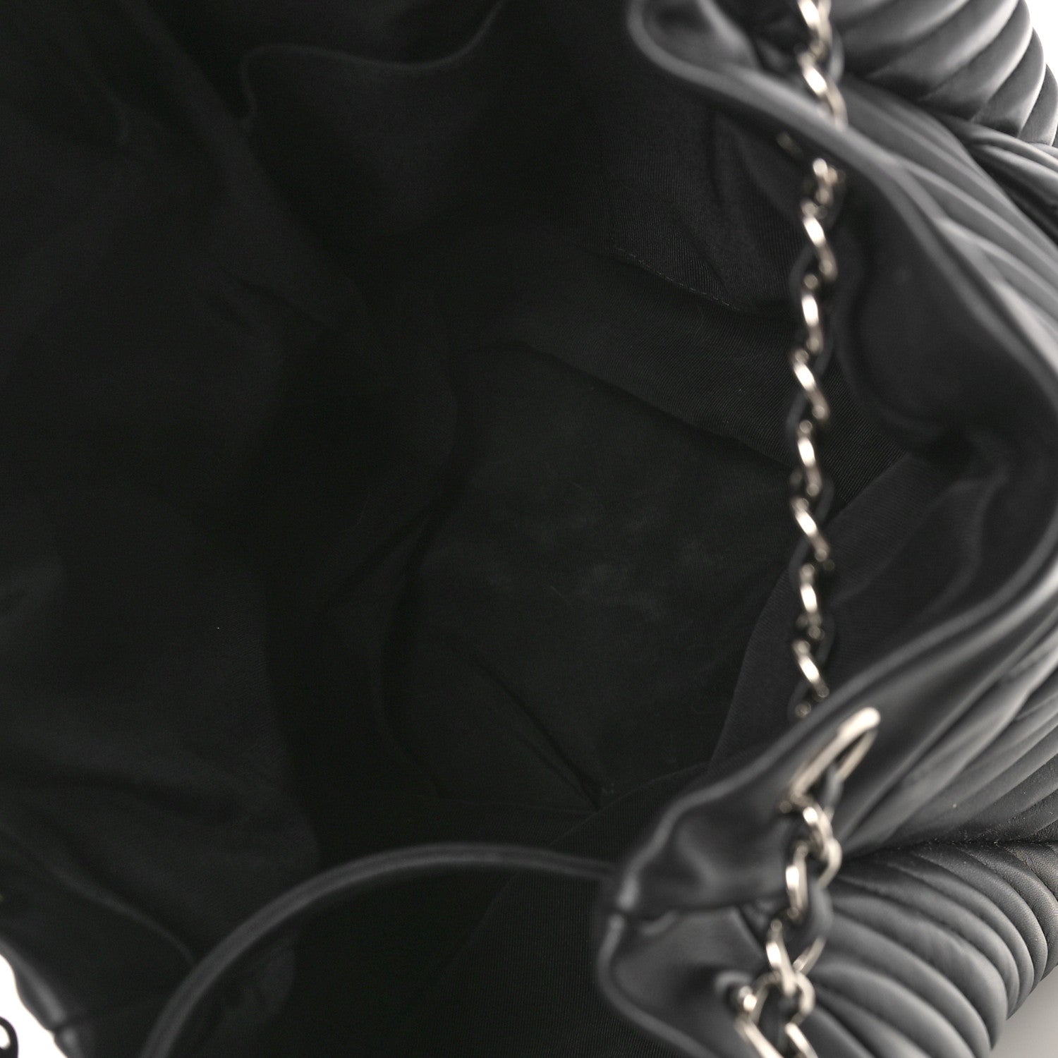 Chanel Lambskin Chevron Large Urban Spirit Drawstring Bag Black 5 of 11