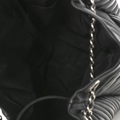 Chanel Lambskin Chevron Large Urban Spirit Drawstring Bag Black 5 of 11