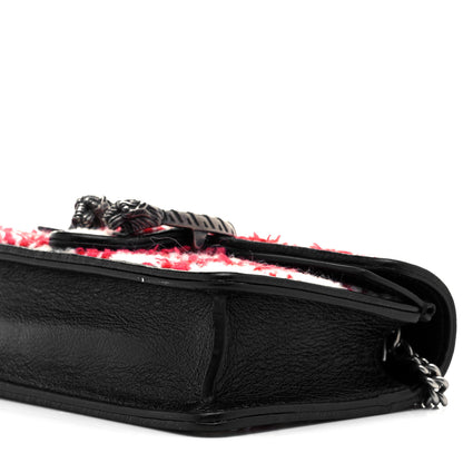 Gucci Tweed Check Super Mini Dionysus Shoulder Bag Black Red 6 of 10