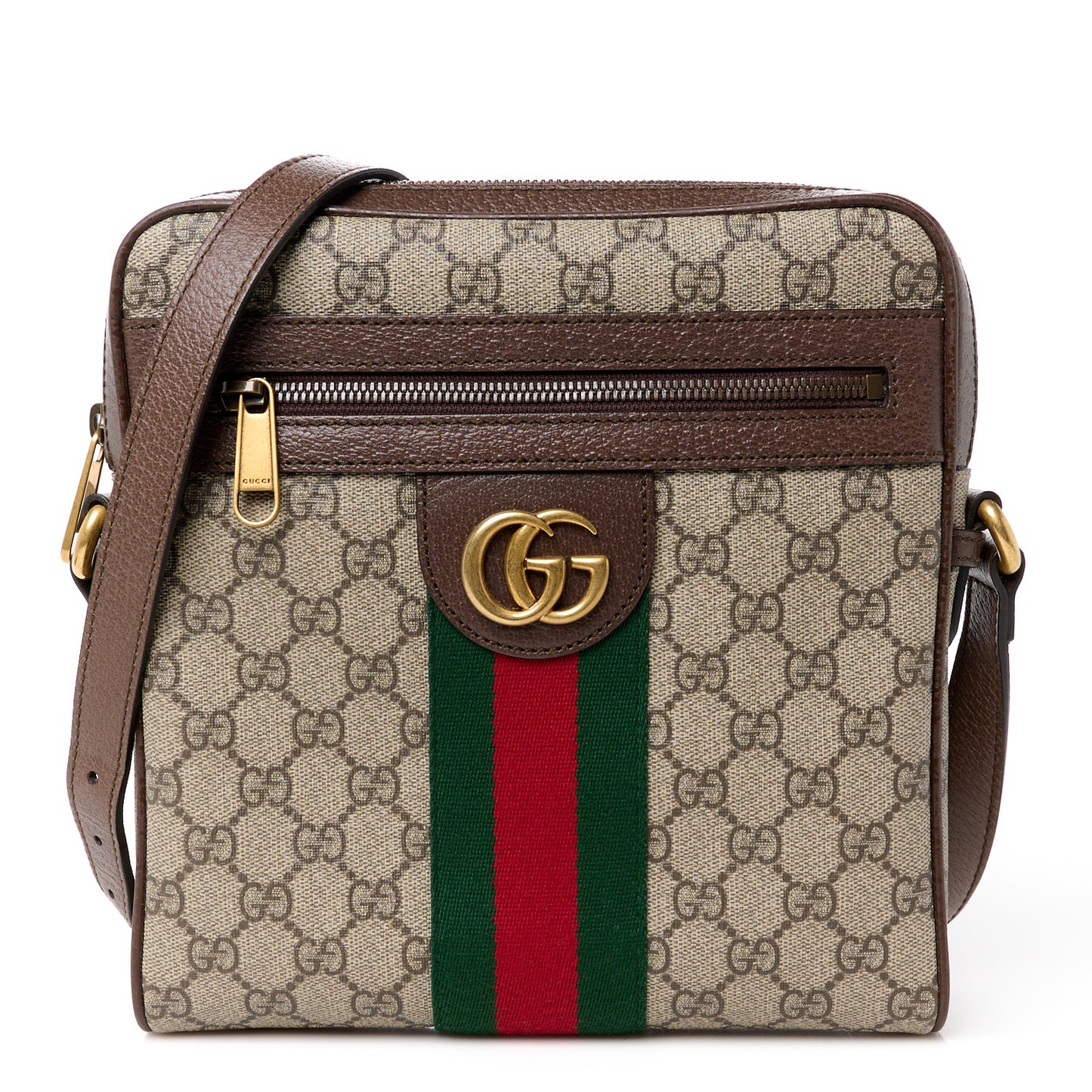 GG Supreme Monogram Web Small Ophidia Messenger Bag Brown