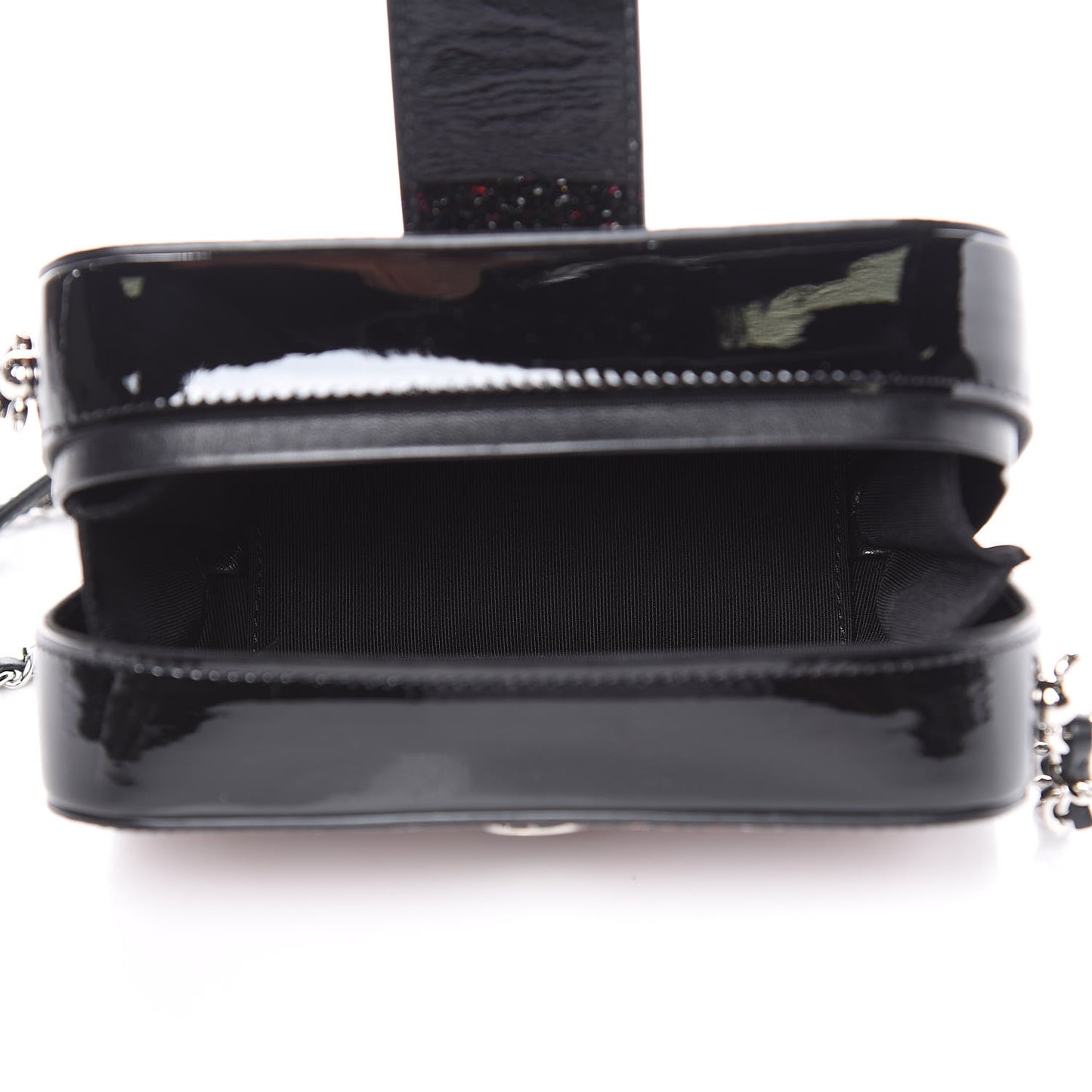 Glitter Patent Camera Case Multicolor Black