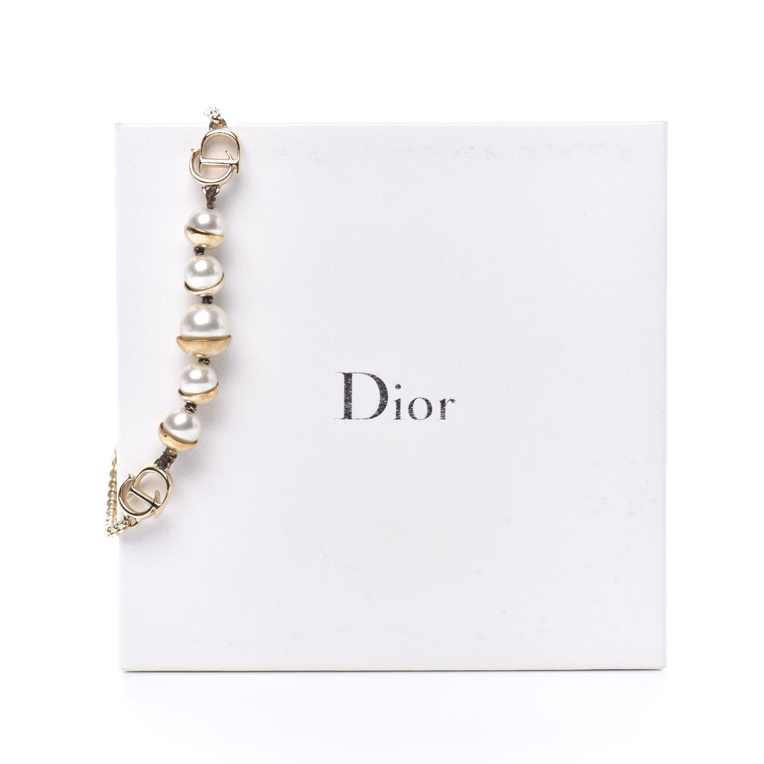 Christian Dior Pearl CD Logo Bracelet Gold 6 of 6